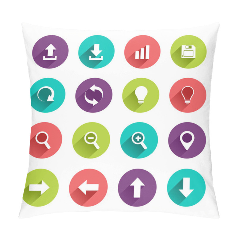 Personality  Flat Application Icons Set Pillow Covers