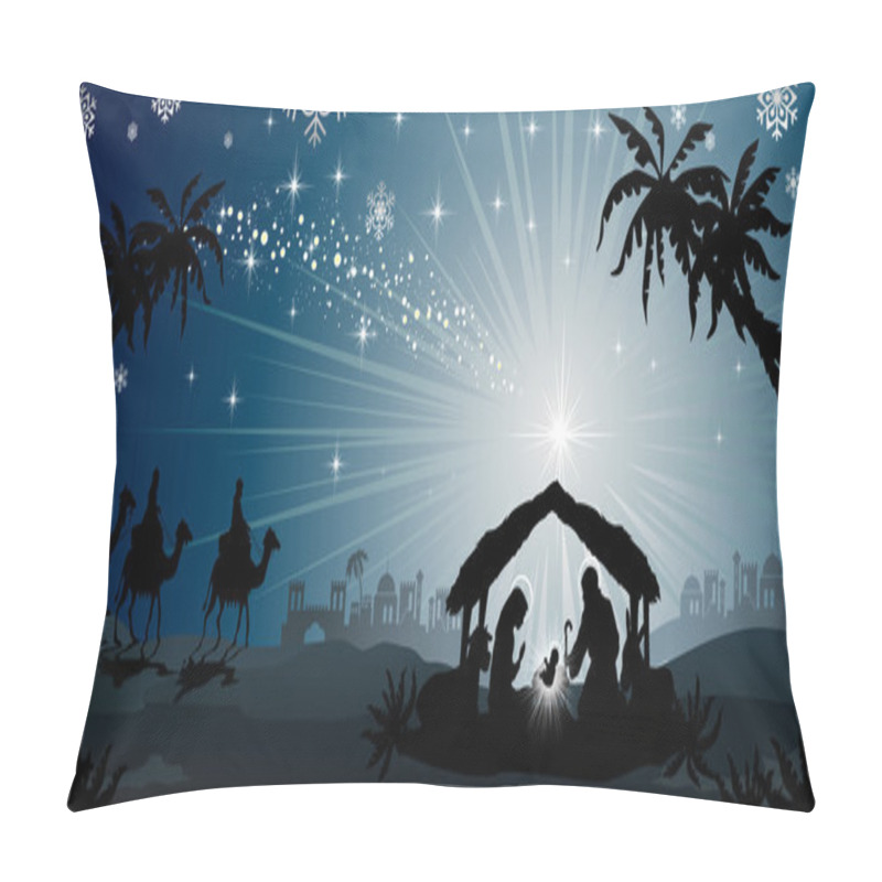 Personality  Magi Crib Blue Silhouette Pillow Covers