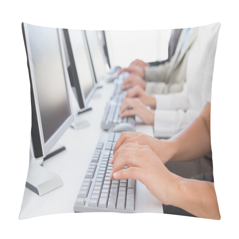 Personality  Employee's Typing On Their Computers Pillow Covers