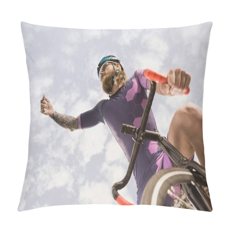 Personality  Cyclist Riding Bicycle Pillow Covers