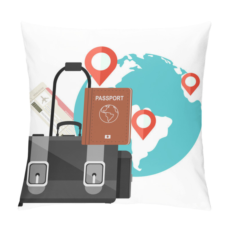 Personality  Travel And Adventure Concept, Vector Illustration  Pillow Covers