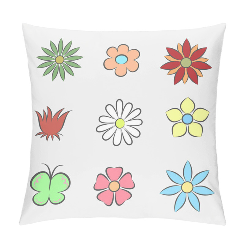 Personality  Flower Icons For Pattern Pillow Covers