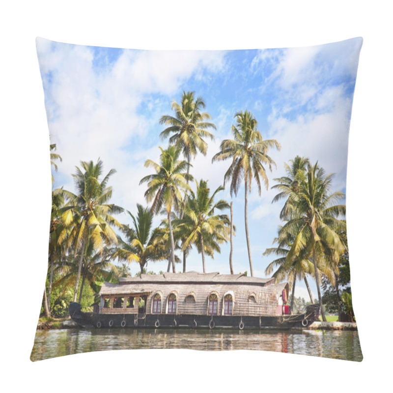 Personality  House Boat In Backwaters Pillow Covers