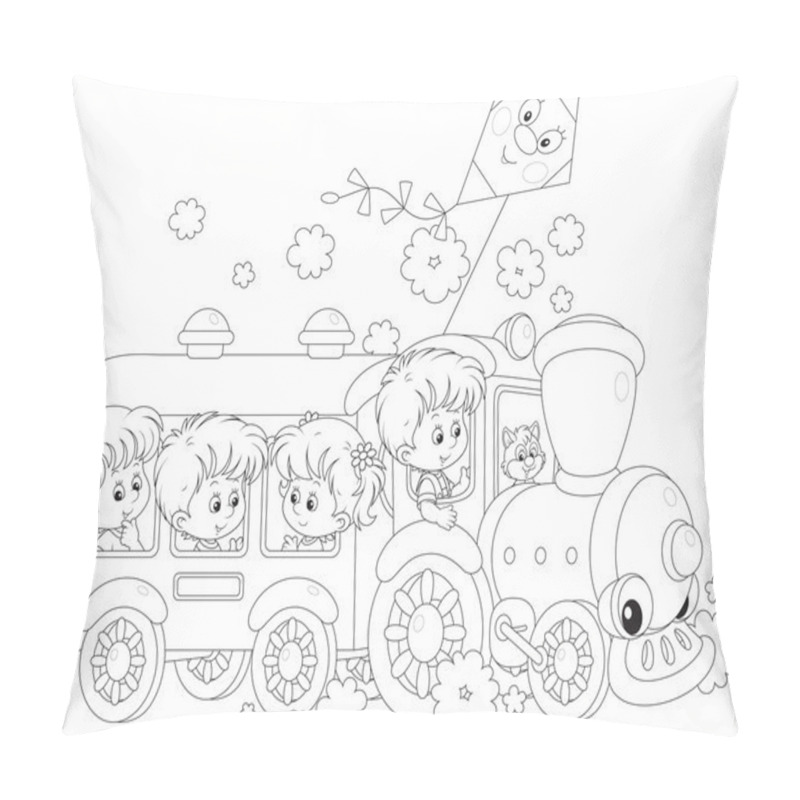 Personality  Children Travel By Train Pillow Covers