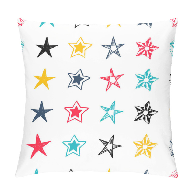 Personality  Seamless Doodle Hand Drawn Stars Pillow Covers