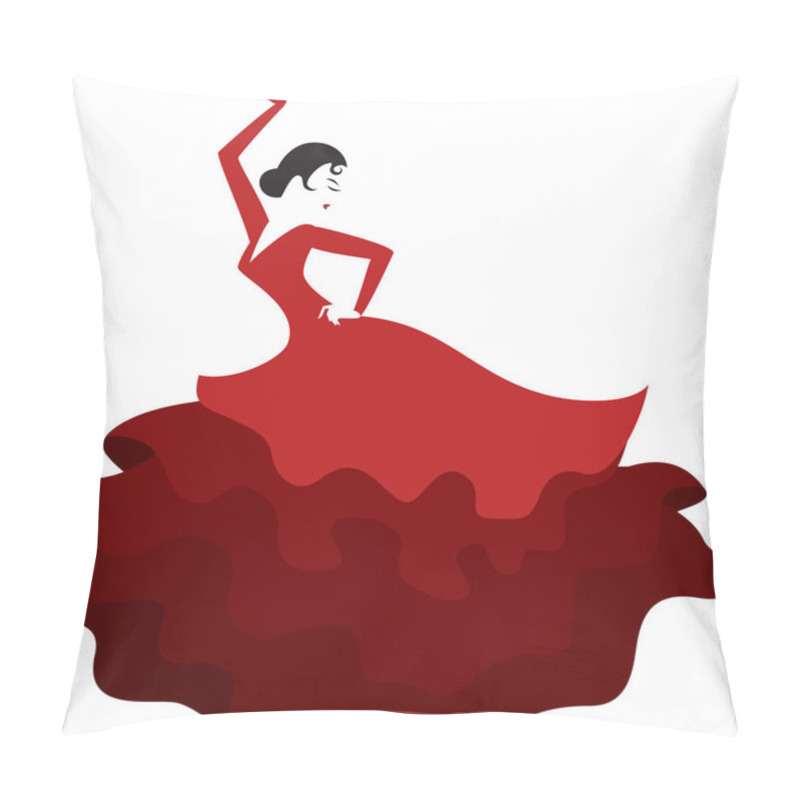 Personality  Retro Style Silhouette Of A Spanish Girl Dancing  Pillow Covers