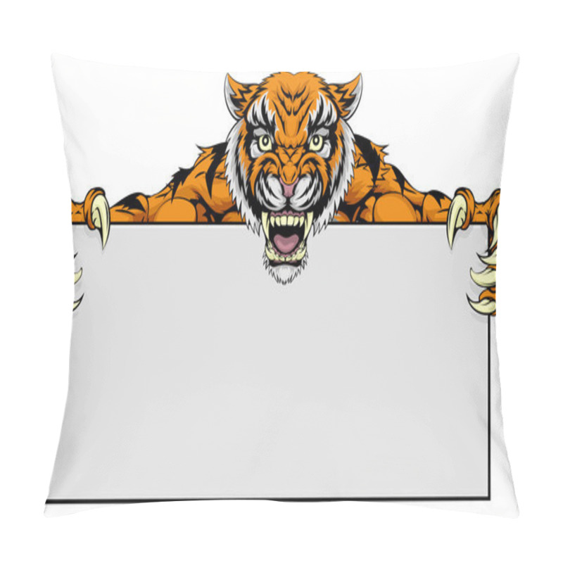 Personality  Tiger Mascot Sign Pillow Covers