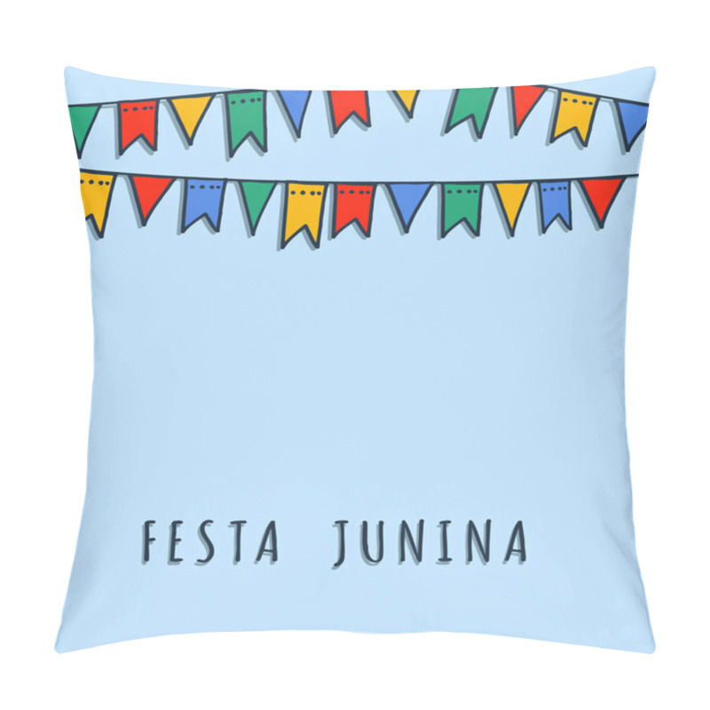 Personality  Brazilian June Party, Vector Background With Flags Garland Pillow Covers