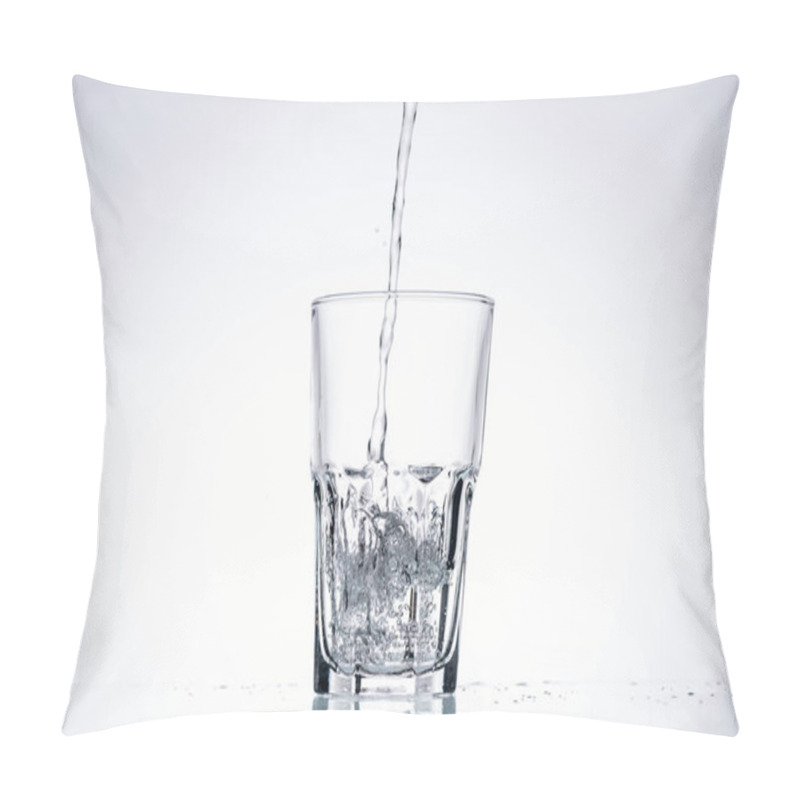 Personality  Background Of Water Pouring In Glass On White With Backlit Pillow Covers