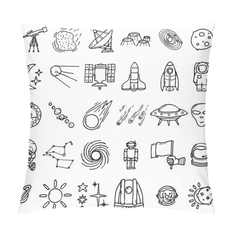 Personality  Space Icons Set Pillow Covers