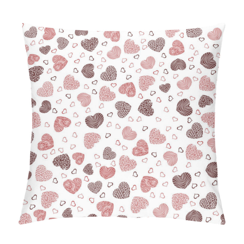 Personality  Seamless Pattern With Little Hearts On A White Background Pillow Covers