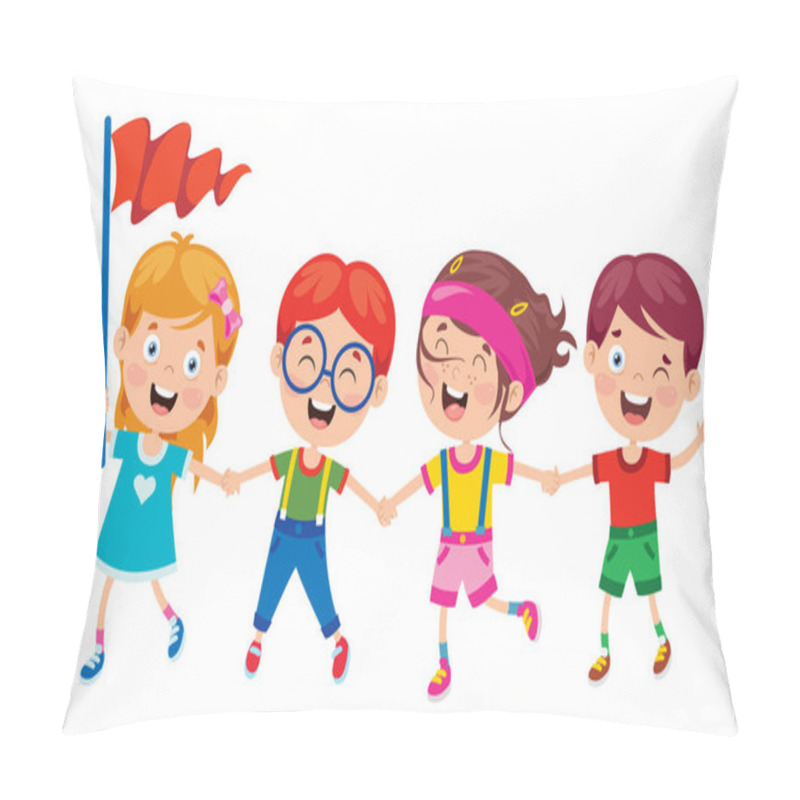 Personality  Happy Little Children Having Fun Pillow Covers