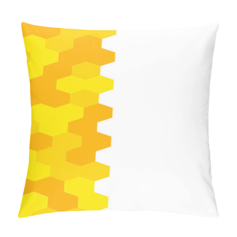 Personality  Yellow, Orange Beehive Background. Honeycomb, Bees Hive Cells Pattern. Bee Honey Shapes. Vector Geometric Seamless Texture Symbol. Hexagon, Mosaic Cell Sign Or Icon. Vertical Background. Pillow Covers