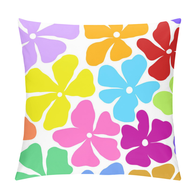 Personality  A Fun Retro Hipster Floral Background Design With Flat Minimalist Daisy Flowers. Pillow Covers