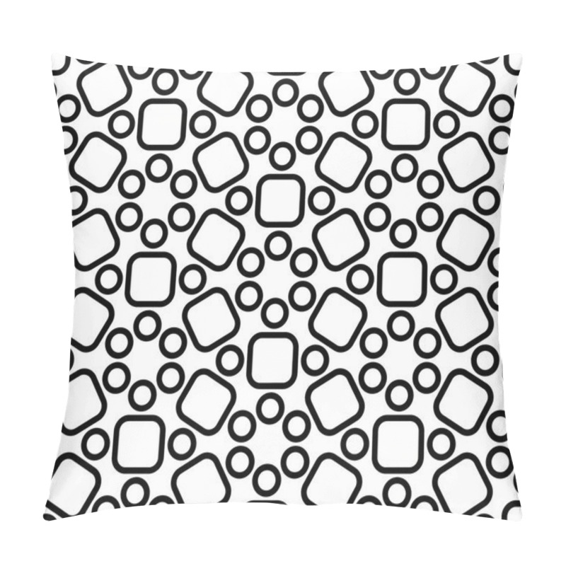 Personality  Vector Modern Seamless Sacred Geometry Pattern Circles, Black And White Abstract Geometric Background, Pillow Print, Monochrome Retro Texture, Hipster Fashion Design Pillow Covers