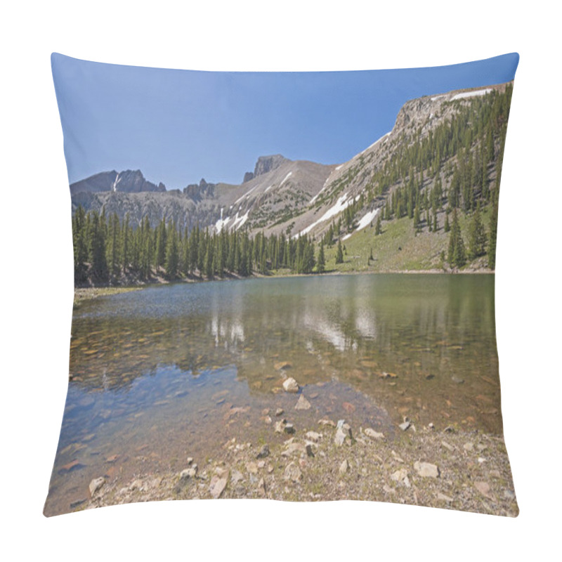 Personality  Dramatic Mountains Rising Over An Alpine Lake Pillow Covers