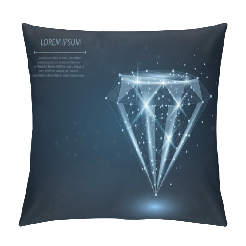 Personality  Abstract Image Of A Diamond Consisting Of Points, Lines, And Shapes. Vector Business Illustration. Space Poly, Stars And Universe Pillow Covers