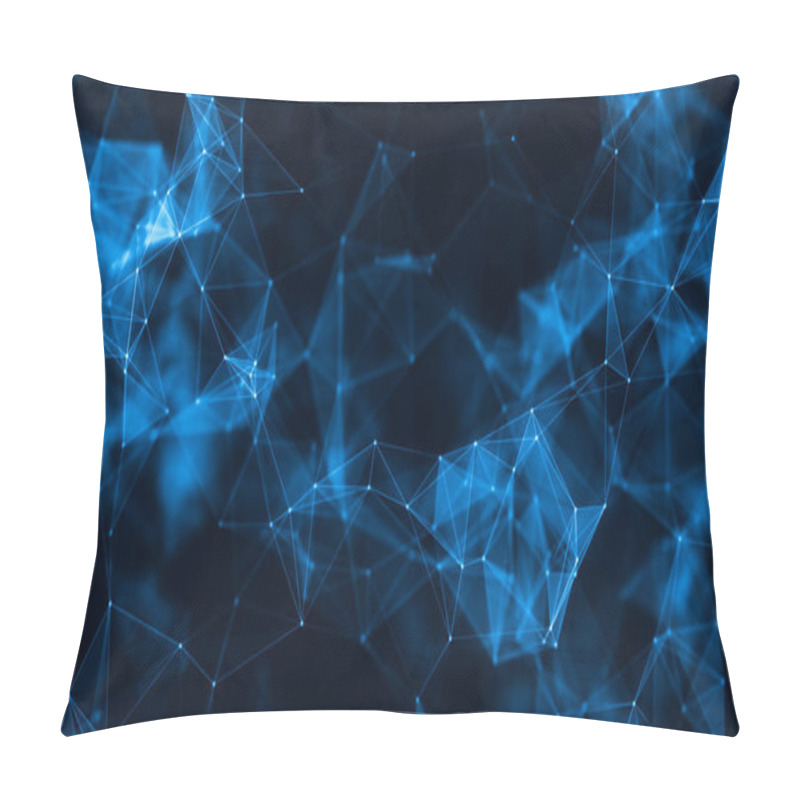 Personality  Computer Geometric Digital Connection Structure. Business Inteligence Technology Background. Binary Code Algorithms Deep Learning. Abstract 3D Rendering. Artificial Intelligence Pillow Covers