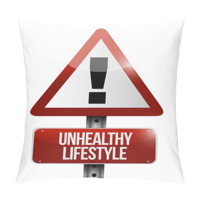 Personality  Unhealthy Lifestyle Warning Sign Pillow Covers