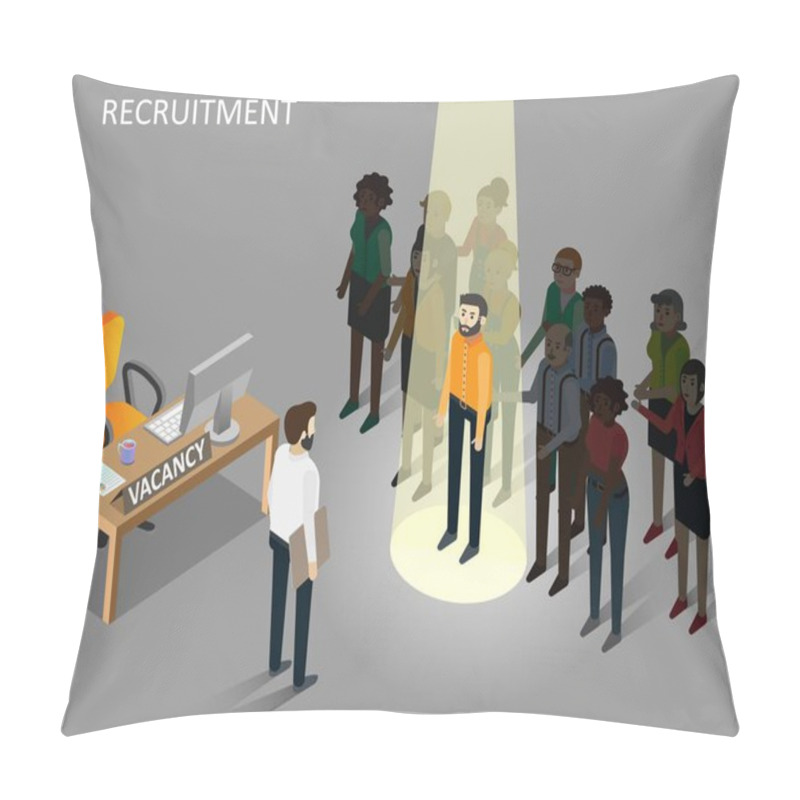 Personality  Recruitment Concept Vector Isometric Illustration Pillow Covers