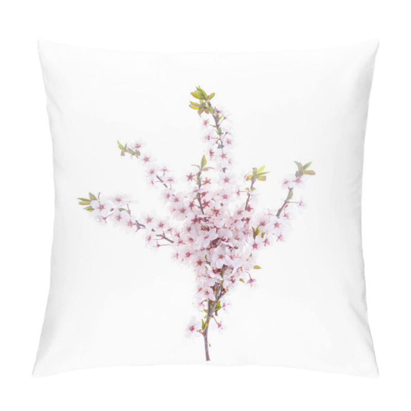 Personality  Branch With Delicate White And Pink Flowers Pillow Covers