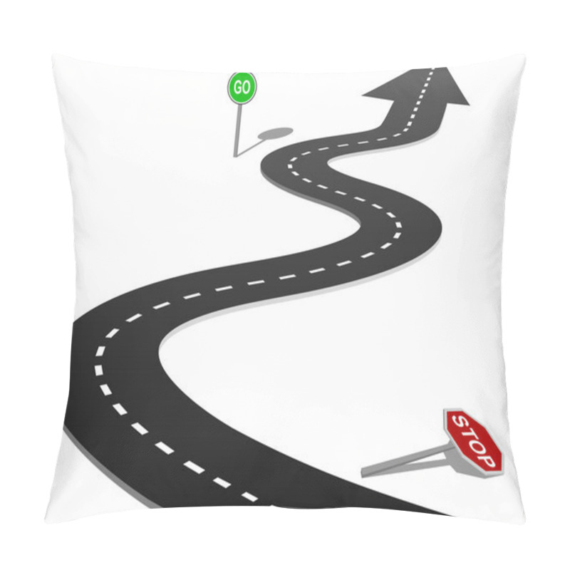 Personality  Success Highway Curve Stop Go Sign Progress Pillow Covers