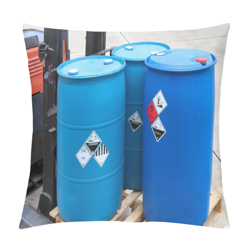 Personality  Warning Symbol For Chemical Hazard On Chemical Container In Industry  Pillow Covers