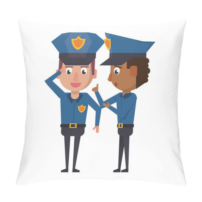 Personality  Policemen Working Avatar Cartoon Character Pillow Covers