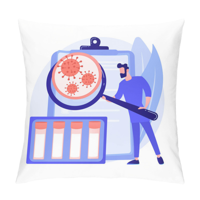 Personality  Coronavirus Test Kit Abstract Concept Vector Illustration. Pillow Covers