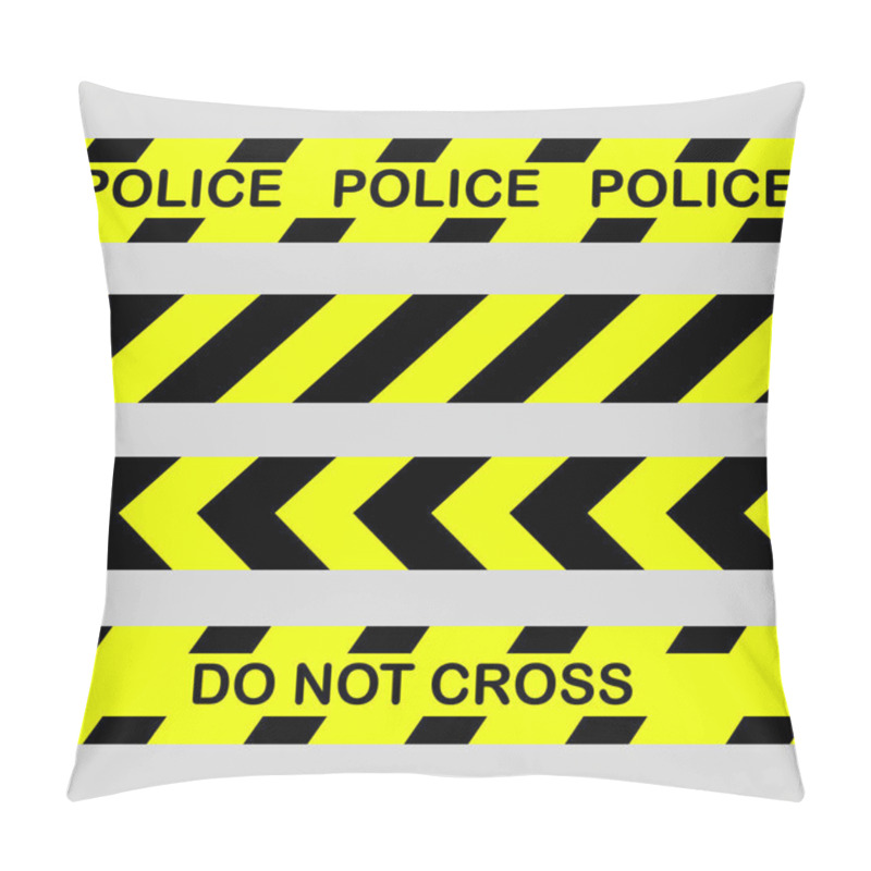 Personality  Yellow With Black Police Line And Danger Tapes. Do Not Cross Pillow Covers