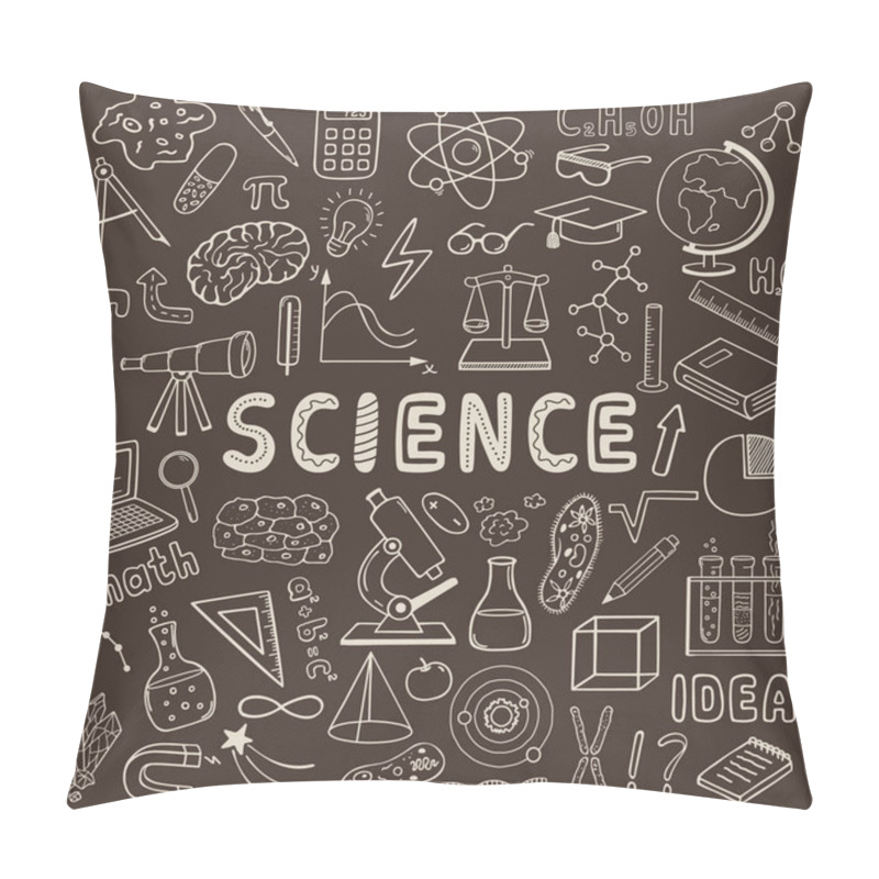 Personality  Education And Science. Set Of Vector Hand Drawn Elements. Pillow Covers