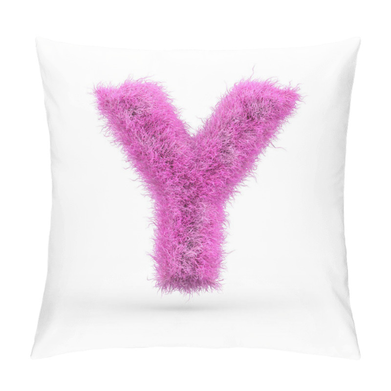 Personality  Uppercase Fluffy And Furry Font Made Of Fur Texture For Poster Printing, Branding, Advertising. 3D Rendering Pillow Covers