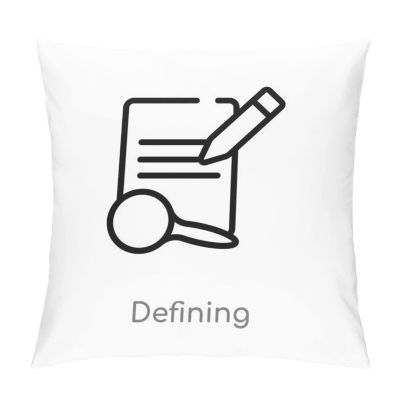 Personality  Outline Defining Vector Icon. Isolated Black Simple Line Element Illustration From Edit Tools Concept. Editable Vector Stroke Defining Icon On White Background Pillow Covers