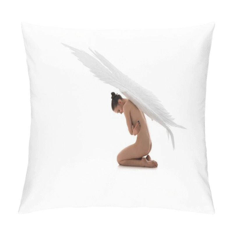 Personality  Nude Angel With White Wings Embracing Body Pillow Covers