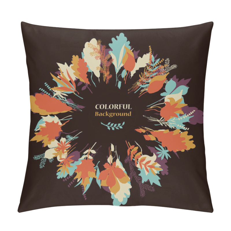 Personality  Autumnal Round Frame. Wreath Of Autumn Leaves. Pillow Covers