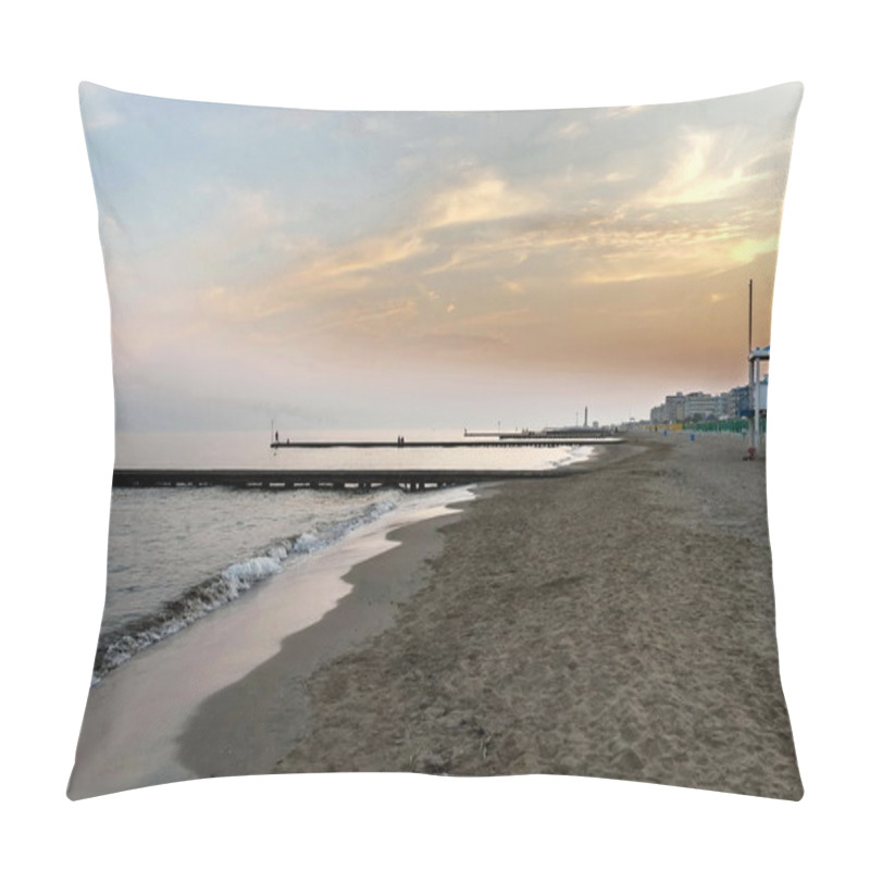 Personality  Sunset At Beach Of Lido Di Jesolo, Venetian Riviera Pillow Covers