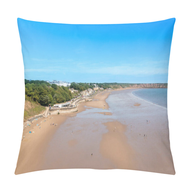 Personality  Aerial Photo Of The Beautiful Town Of Filey In The UK, Showing The Beach Front On A Sunny Summers Day Pillow Covers