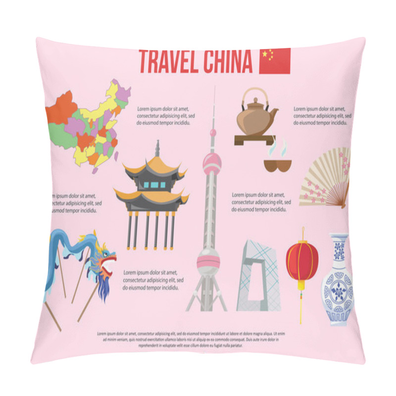 Personality  China Travel Background Pillow Covers