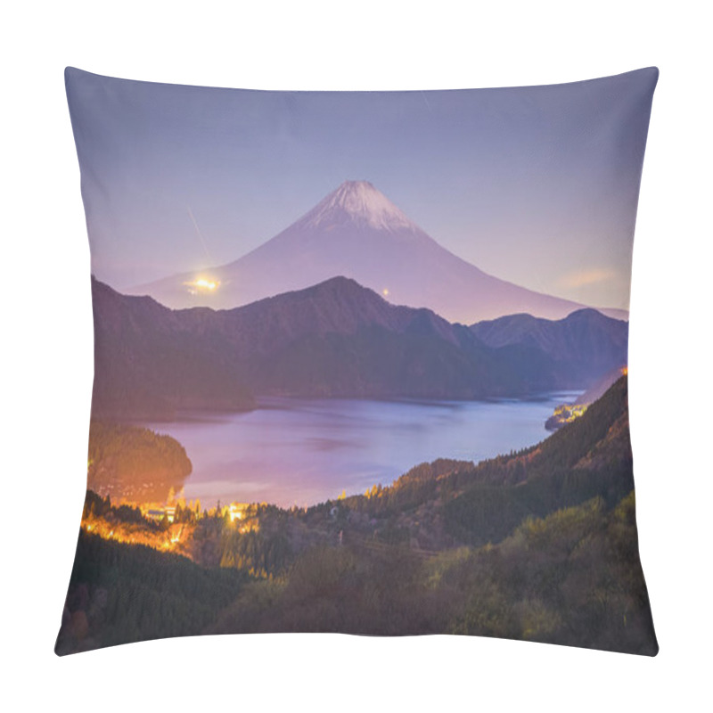 Personality  Mount Fuji And Lake Ashi In Autumn On Sunrise Background  Pillow Covers