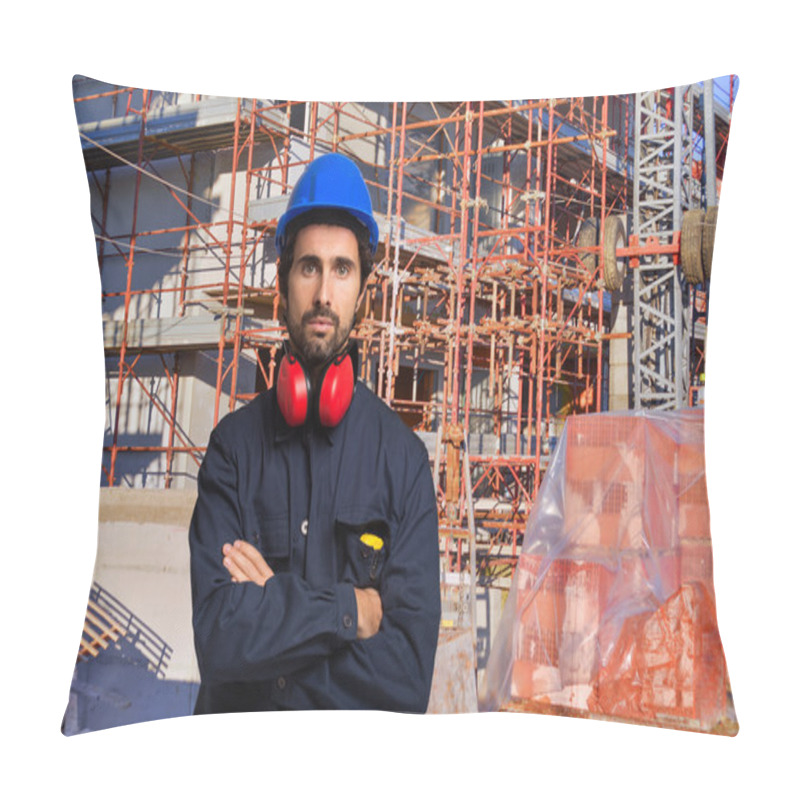 Personality  Engineer In Front Of Contruction Site Pillow Covers