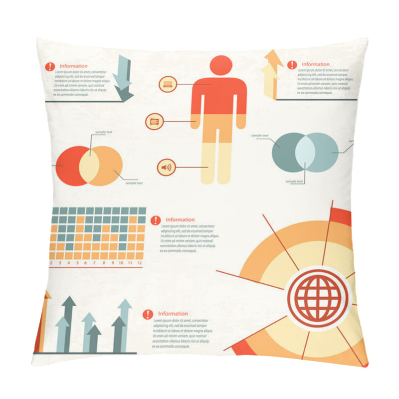 Personality  Business Infographic Elements Vector Illustration Pillow Covers