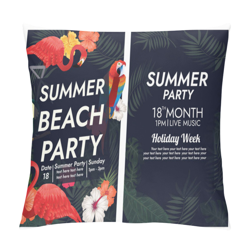 Personality  Tropical Party Poster Tropical Island Paradise Beach Pillow Covers