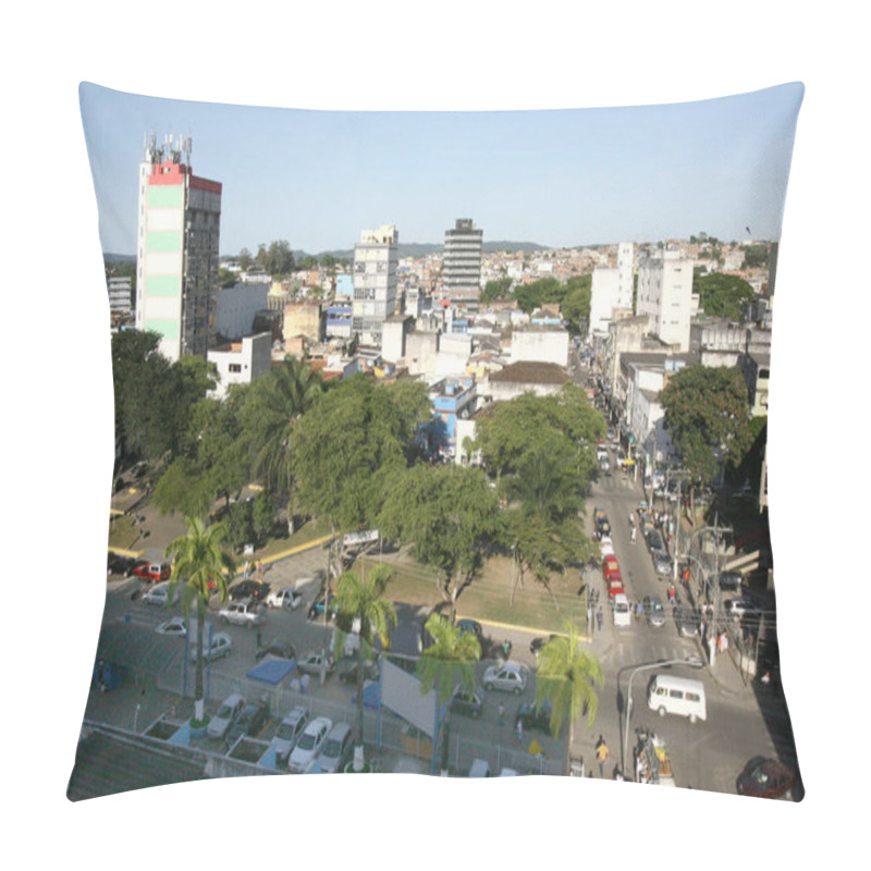 Personality  Itabuna, Bahia, Brazil - June 7, 2011: Aerial View Of The Cachoeira River Cutting Through The City Of Itabuna In Southern Bahia. Pillow Covers