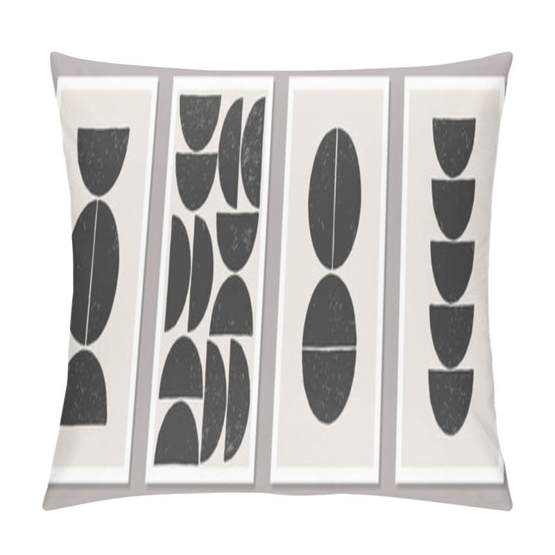 Personality  Trendy Set Of Abstract Creative Minimalist Artistic Hand Drawn Composition Pillow Covers