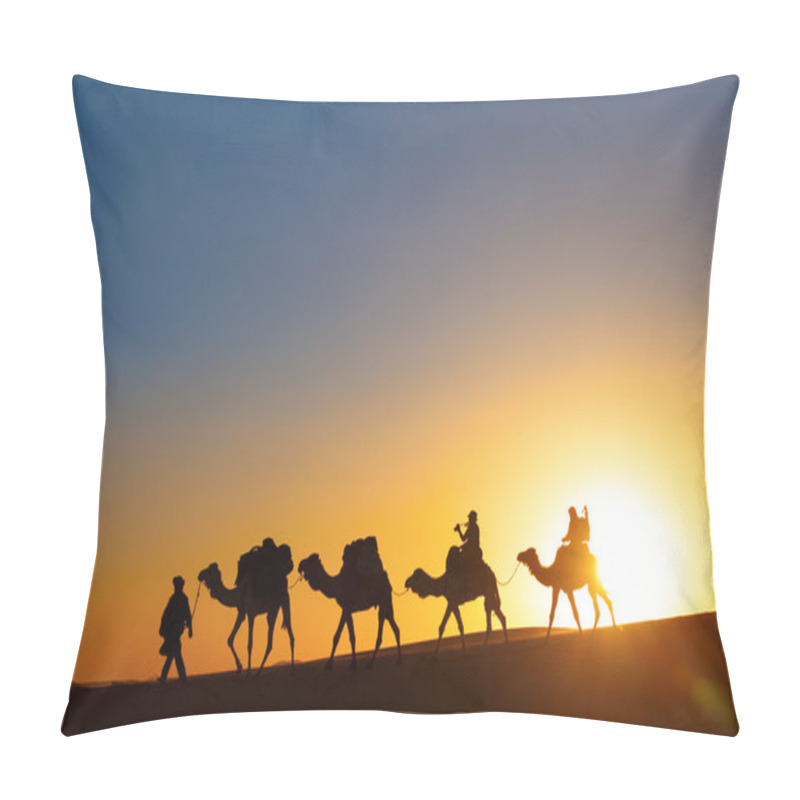 Personality  Camel Caravan Going Through The Desert Pillow Covers