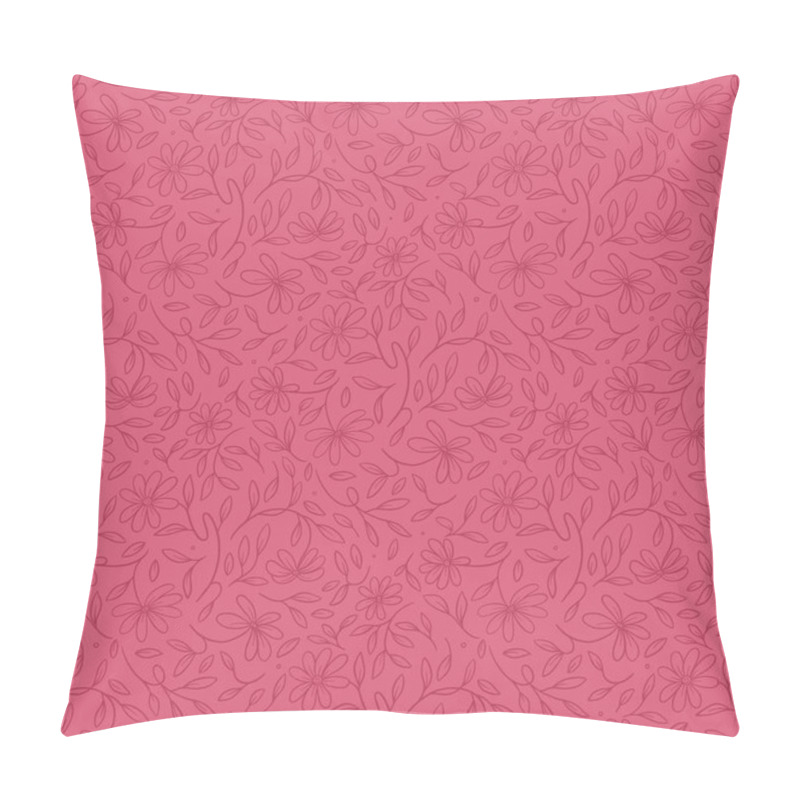 Personality  Doodle Flower Floral And Leaves Outline Seamless Pattern Background Pillow Covers