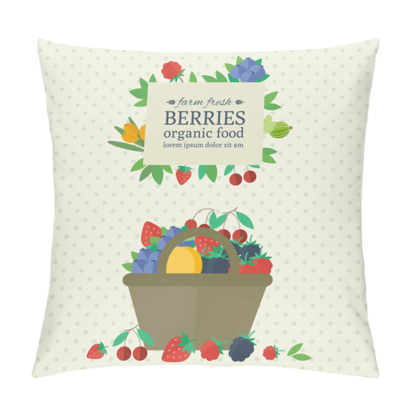 Personality  Banner With Fresh Berries And Fruits. Concept Organic Food Pillow Covers