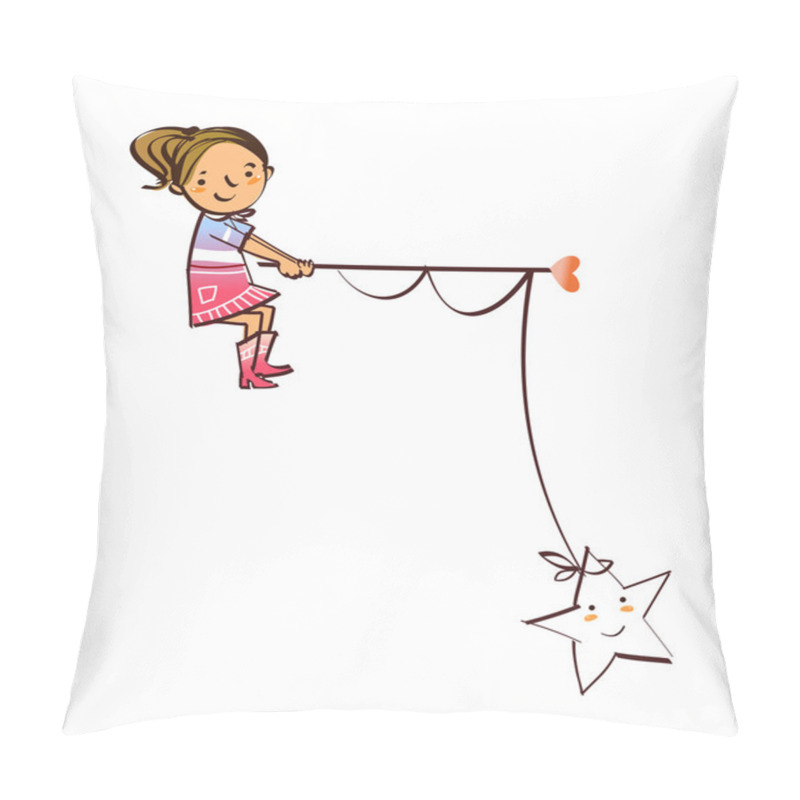 Personality  Girl Fishing Star Pillow Covers