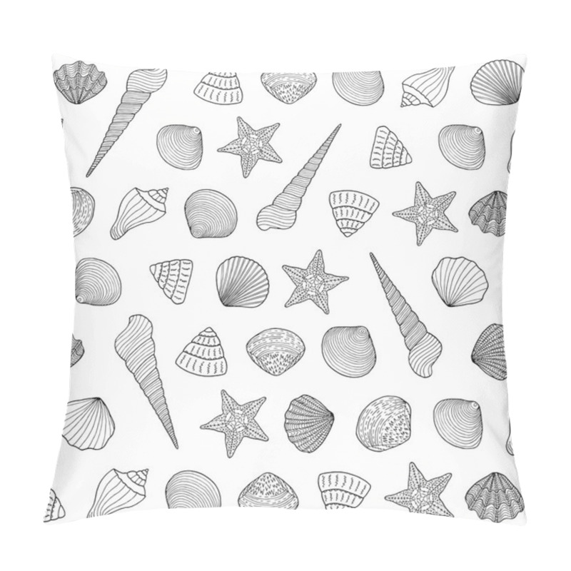 Personality  Seamless Background With Sea Shells Pillow Covers