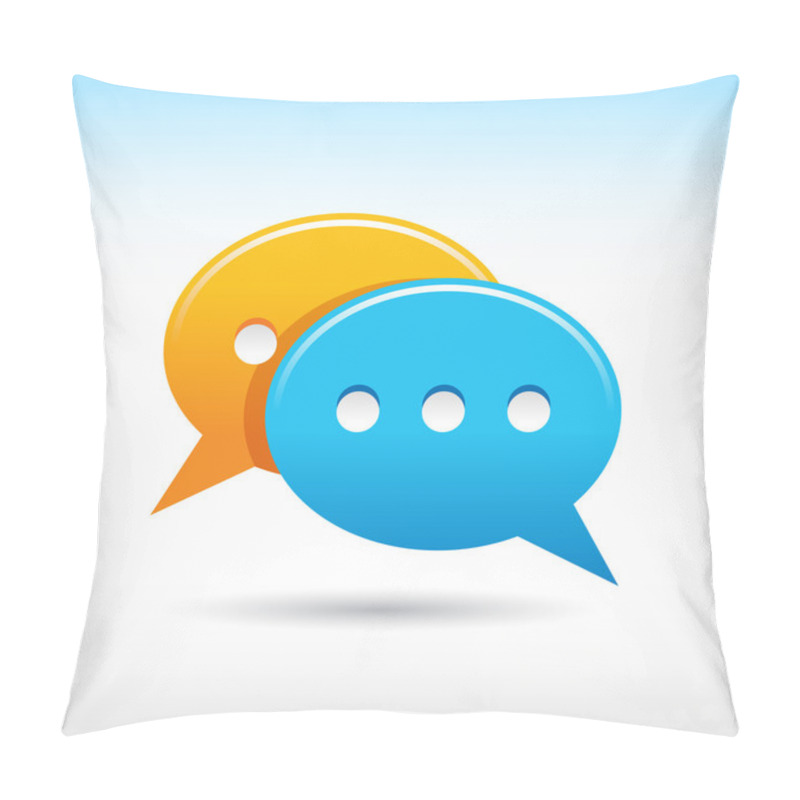 Personality  Satin Web 2.0 Button Yellow And Blue Speech Bubbles Icon Pillow Covers